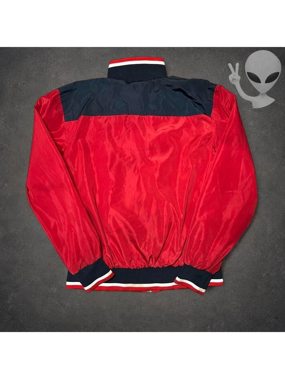 Polo Ralph Lauren Big Pony Full Zip Windbreaker Jacket Mens US XL Red Navy